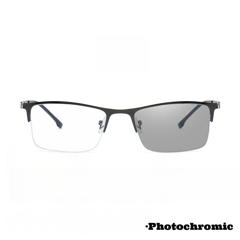 

Мужские деловые фотохромные очки для близорукости Универсальные очки в ретро-квадратной полуободковой оправе Простые и легкие 0