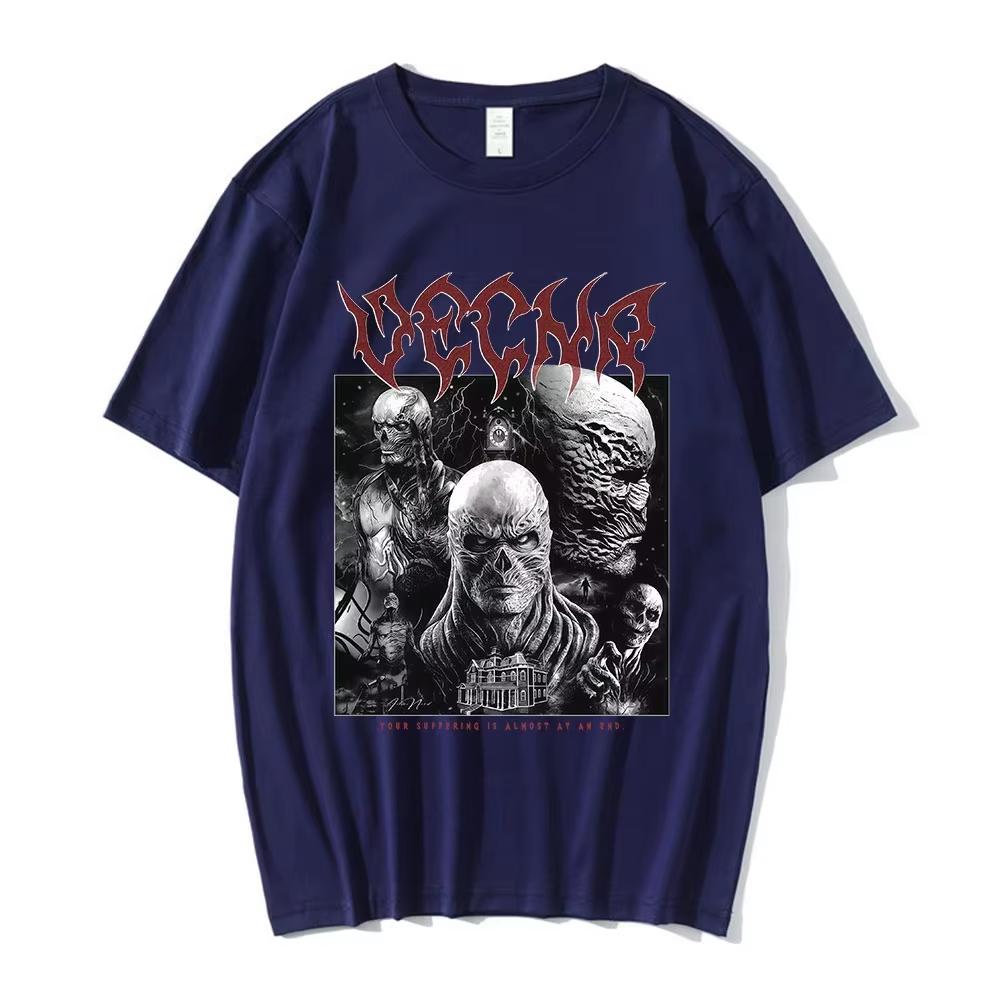 TV Drama Stranger Vecna 001 Henry Creel Graphics 100Cotton Tshirt Unisex Vintage Fashion Short Sleeve Mens Shirt Fan Gifts