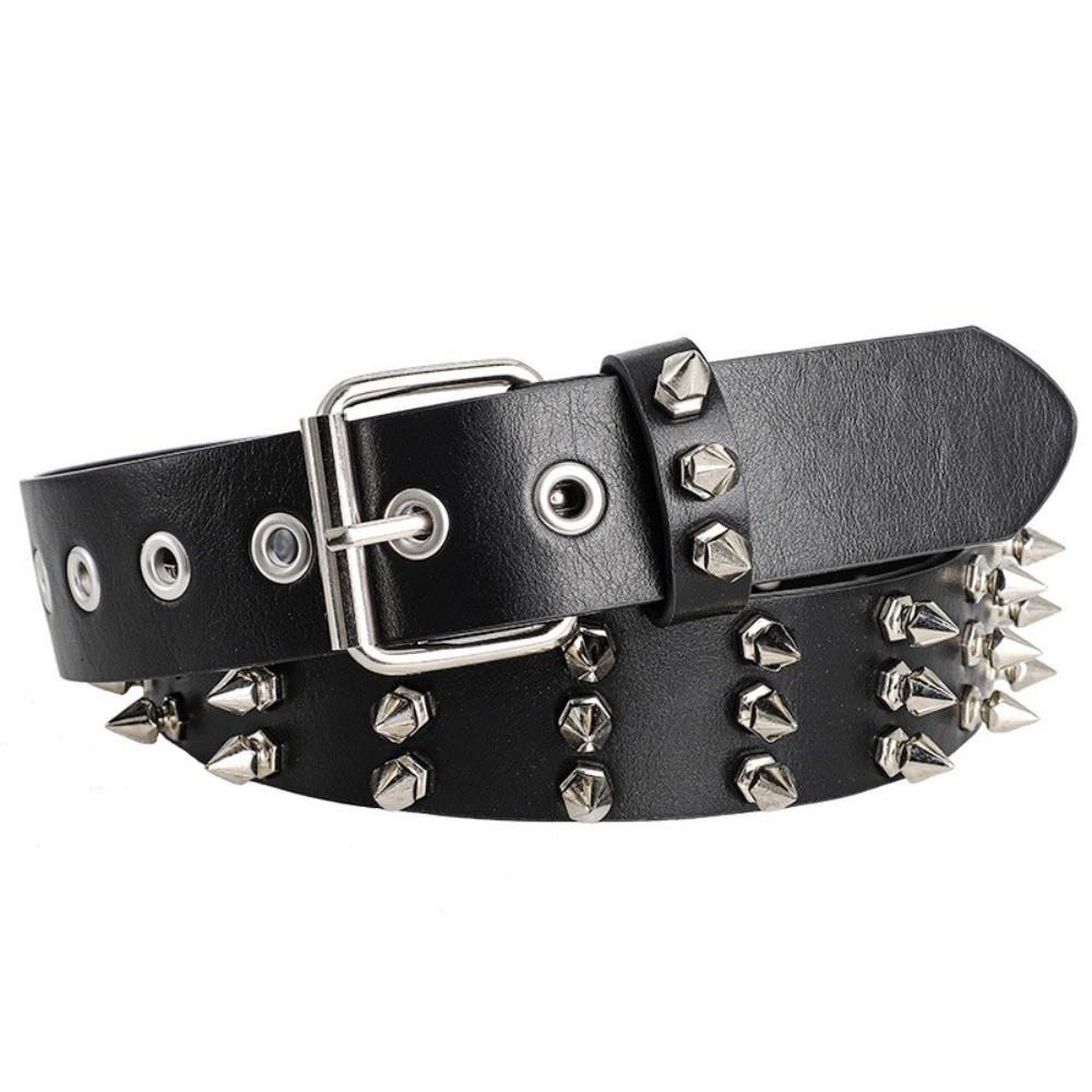 Goth Style Punk Belt Retro Needle Buckle Belt Fashion Rivet Belt  for Men and Women