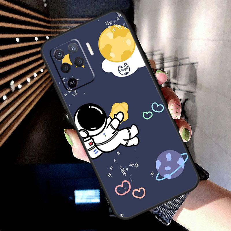 Star Astronaut Cute Case For Oppo A5 Pro A15 A17 A57 A77 A18 A38 A58 A78 A98 A94 A74 A54 A16 A76 A96 A40 A60 A80