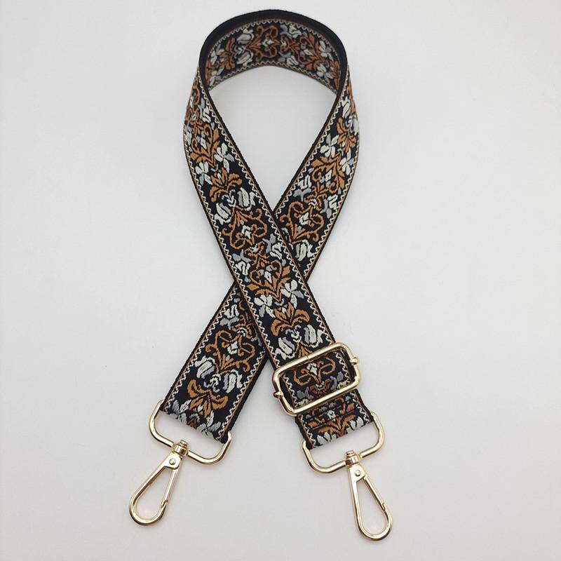 New Jacquard Women s Bag Strap One Shoulder Oblique Span Women s Bag Parts Accessories Replacement Strap Adjustable Bag Strap Golden Hook