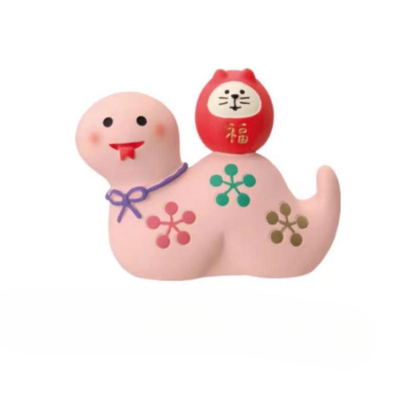New Year Cat Mini Ornaments Lucky Cat Crafts Japanese Style Kawaii Snake Resin Figurine Creative Trendy Decorative Gifts 2025
