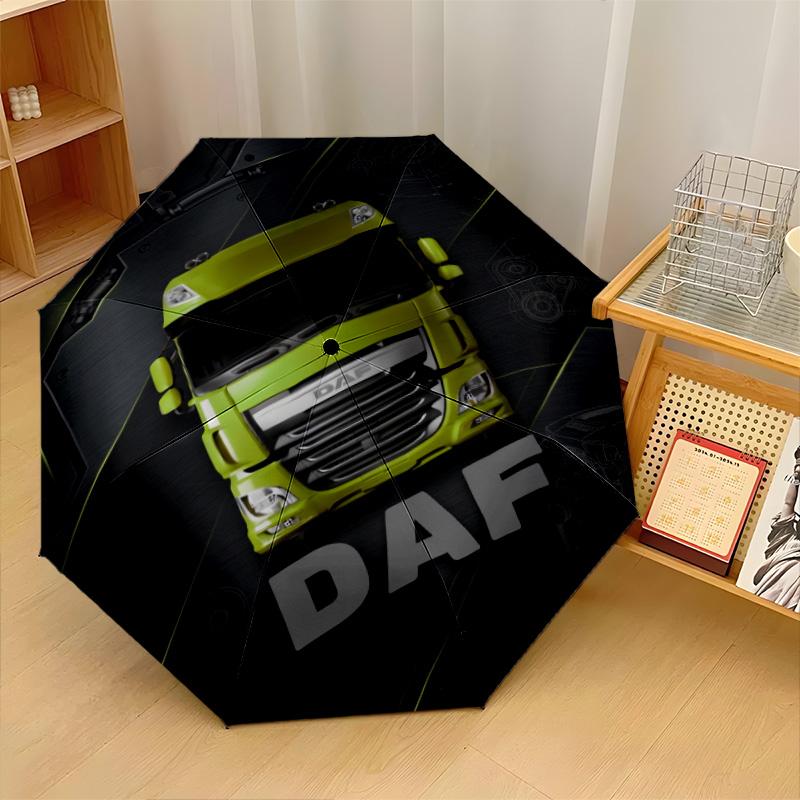 DAF Print 8?Ribs Automatic Umbrella Wind Resistant Lightweight Folding Umbrella For Outdoor Travel