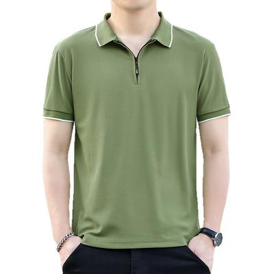 Half Zip Short Sleeved Polo Shirt Men's Business Ice Silk Quick Drying Thin Casual Lapel Sports Top