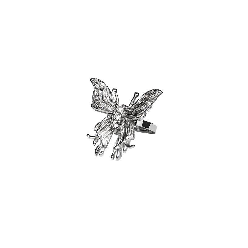 

Liquified Butterfly Ring: Women s High-End Fashion Jewelry, Trendy and Unique Niche Style Adjustable