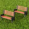 5PCS Model Park Bench 1:30 Mini Garden Ornament Miniature Park Bench Craft DIY Figurines Landscape Bench Model Garden Decor
