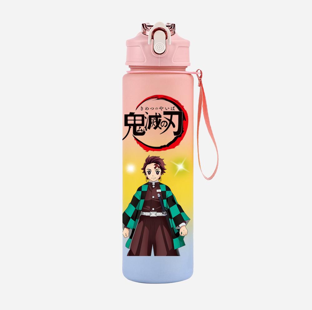 Anime Cartoon Demon Slayer Printed 750Ml Water Bottle Large Capacity Drinking Cup Portable Children Outdoor Sports Water Cup