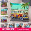 Federa Cuscino Happy Camper Casa Cartone Animato Auto da Viaggio Copricuscino Divano Casa Super Morbida