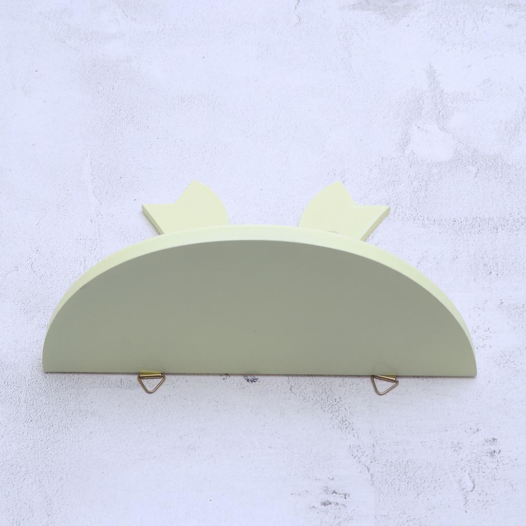 Premium Wooden Storage Rack Shelf Water Resistant Butter Semicircle Shape Wall Holder For Bedroom Kids Room Decorative