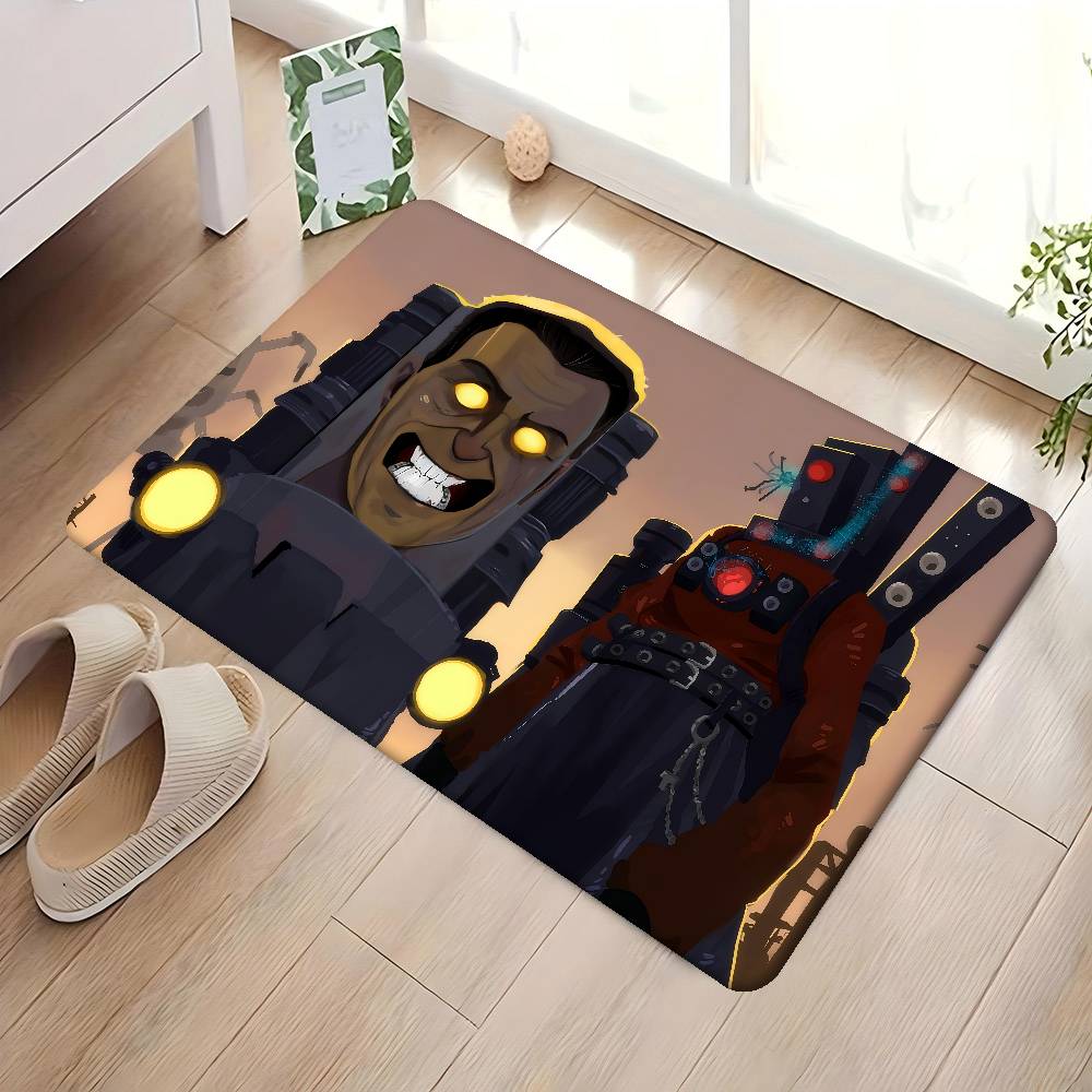 Cartoon S-Skibidi Toilet Floor Mat Rectangle Anti-slip Home Soft Badmat Front Door Indoor Outdoor Mat Welcome Doormat