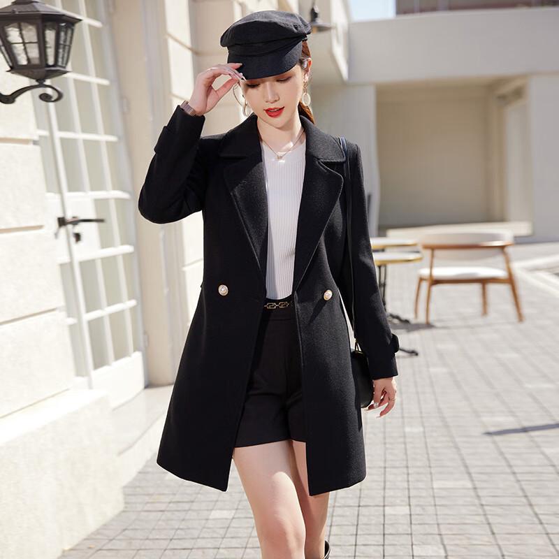 Women's Elegant Thick Wool Trench Coat