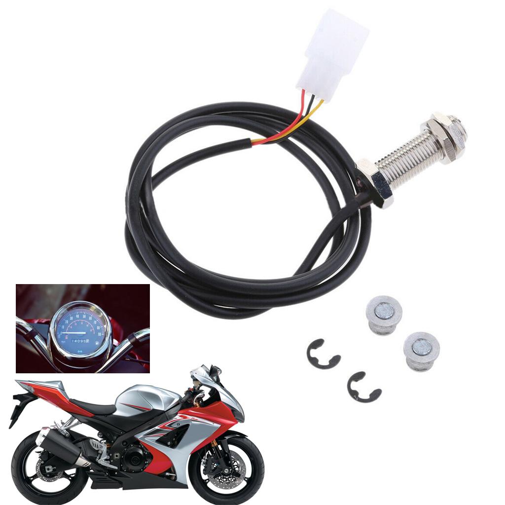 Speedometer Universal Motorcycle Bike ATV Digital Odometer Tachometer Speed Replace Universal Sensor Cable with 2 Magnet