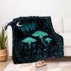 Glow-in-the-Dark Forest Mushroom Wall Art PrintBlanket Flannel Throw Blanket for Sofa, Bed, Travel, Camping, Office, Couch, Chair, And Bed G