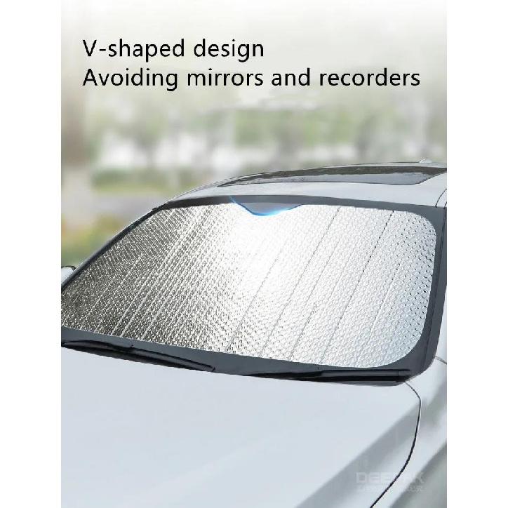140cm Car Windshield Foldable Sun Shade Visor Cover Block Reflector Portable Breathable Anti UV Protector Screen FreeWindshield Sunshades 1