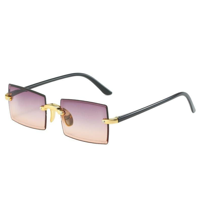 New Rimless Sunglasses Fashion Rectangle Small Square Shades For Women Men Traveling Sun Glasses