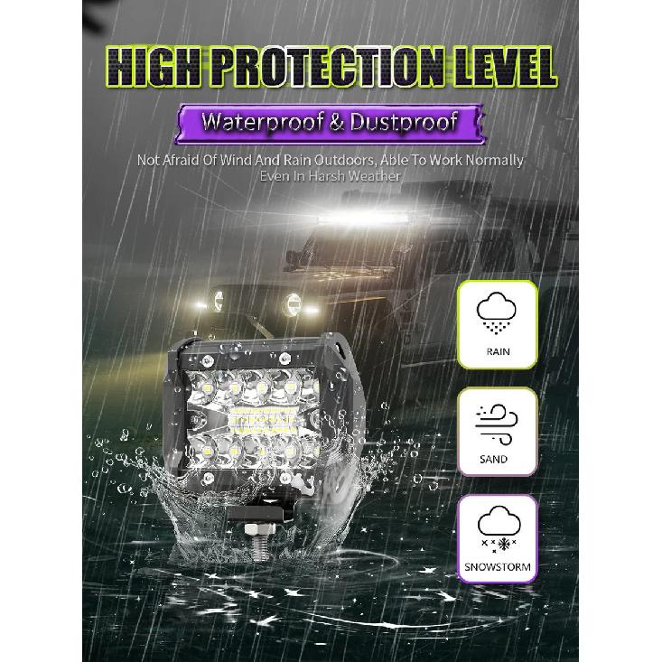 2 In 1 4x4 Off Road LED Light Bar Pods 4inch 21inch Remote Control Cable Group Fog Driving Work Light For Auto ATV Truck Jeep