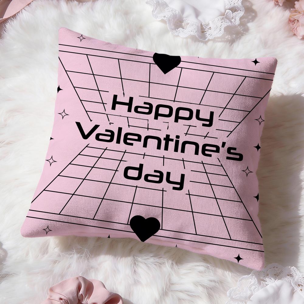 Cute Valentines Day Cushion Cover Premium Comfort Reversible Pillow Cove -Two In One Design for Any Room & Car Interior