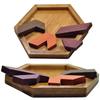 Jigsaw Puzzle Wooden Hexangular Tetris Game for Kids Education Brain Development Rubber Wood Puzle DIY Toy
