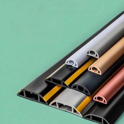 1pc  2m/78.74inch Floor Cord Cover Self-Adhesive Cord Protector Extension Wiring Duct Protector Electric Wire Slot Cable Conceal