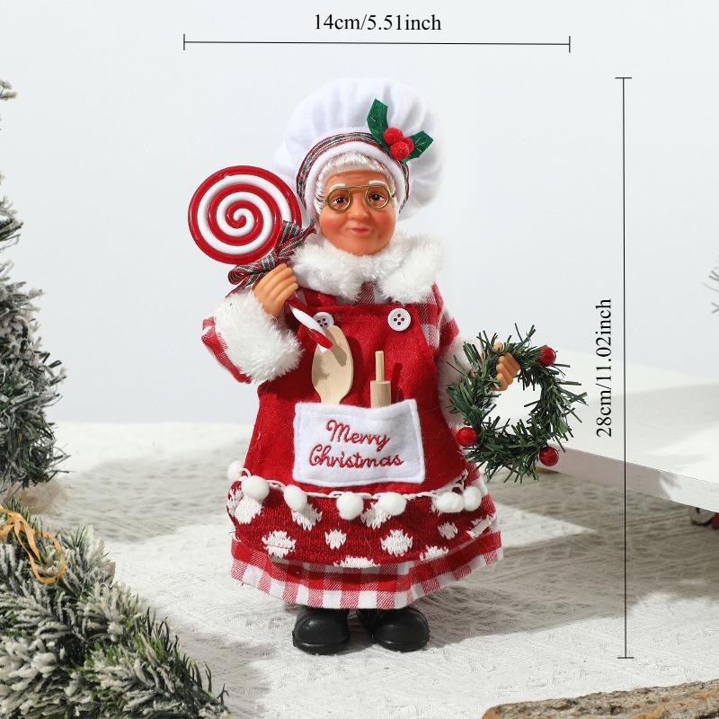 

Christmas Creative Standing Chef Old Man Mother-in-law Doll Hotel Restaurant Desktop Holiday Decoration Ornaments