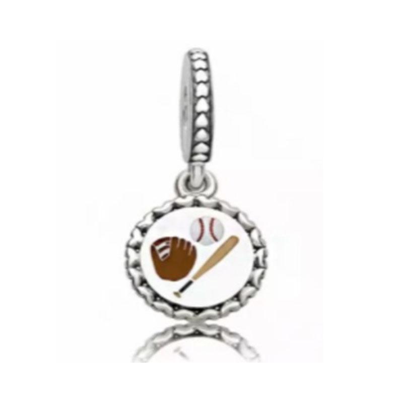 New Copper Charm Football Baseball Tennis Dumbbell Golf Pendant Fit Original Diy Bracelet Women'S Jewelry Cowboy