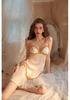 Female sexy ice silk suspender nightdress simulation silk spring summer pajamas pure desire erotic underwear embroidered loungewear