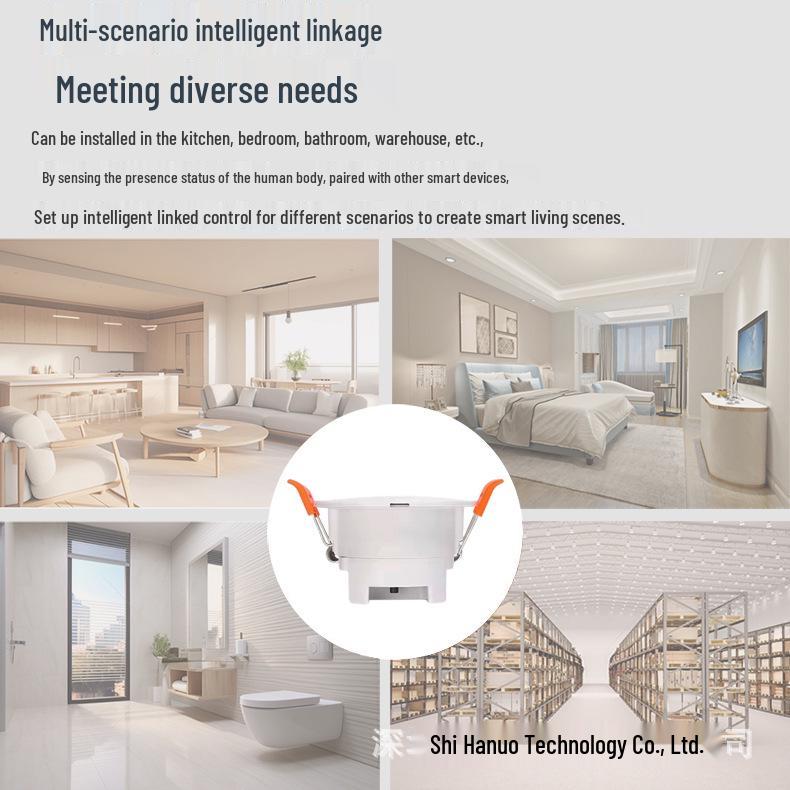 Graffiti 24G WiFi Human Presence Sensor with Ceiling-Mounted Illuminance Radar