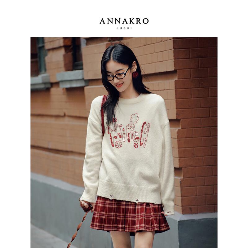 

Annacoco Women s Embroidered Merino Wool Sweater L