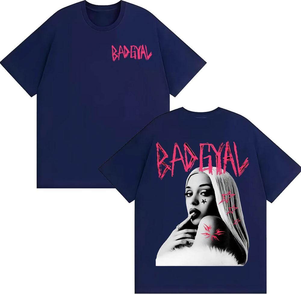 Singer Bad Gyal Album Graphic T-shirt Unisex's Women's Summer Cotton Y2K Clothing Breathable Hip Hop Round Neck Short Sleeve Top
