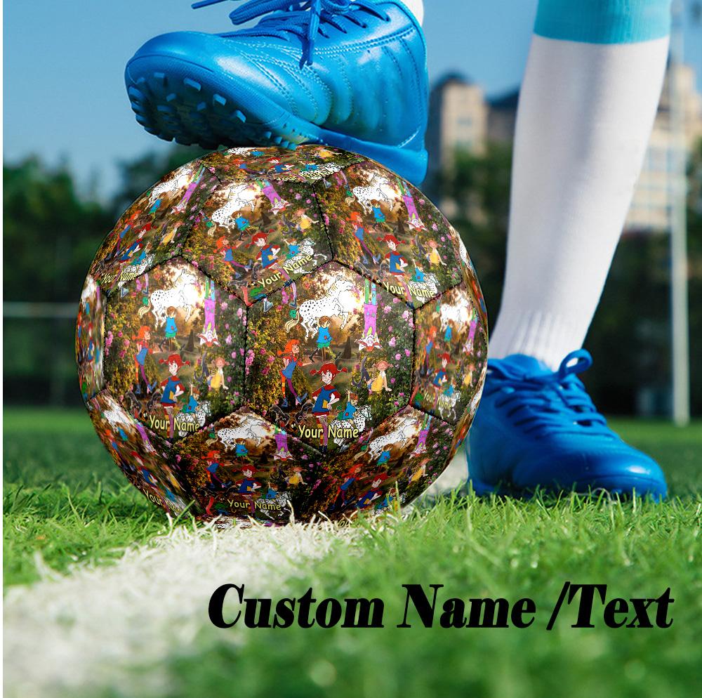 Custom Text Size 5 Soccer Ball, Standard Match Football For OutdoorPippi Longstocking