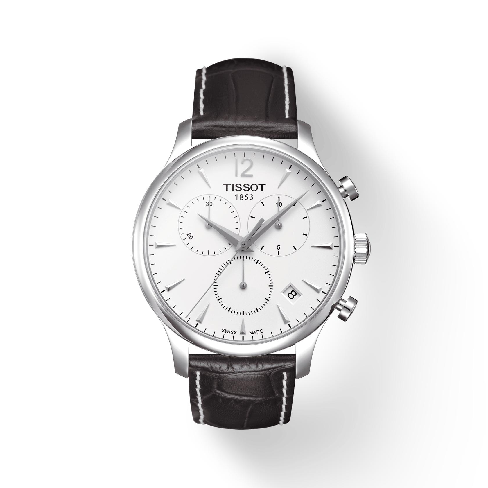 Tissot Leather Strap silver Dial Men s Fashion Watch T063.617.16.037.00 серебряный