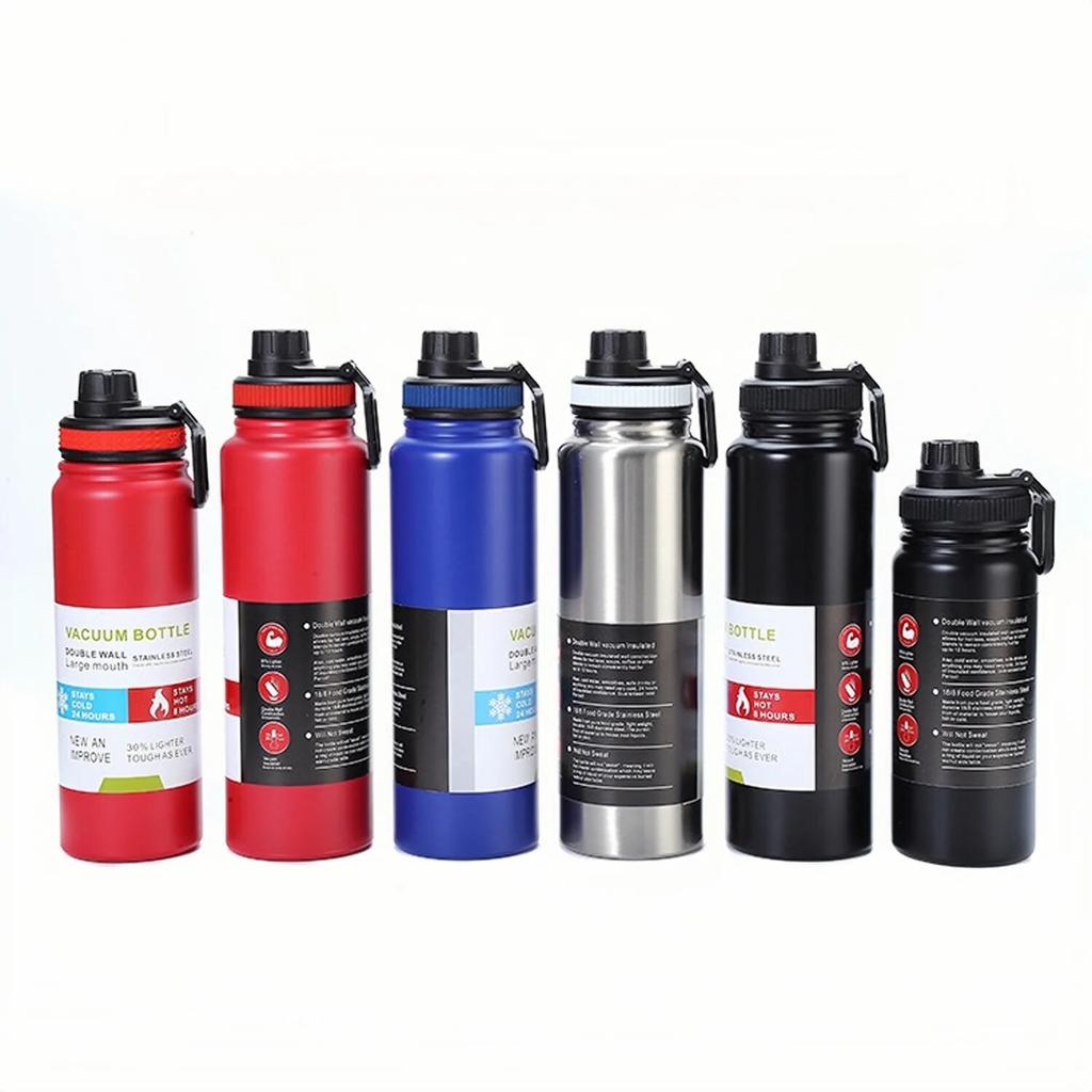 Tazza Termica da Esterno in Acciaio Inossidabile da 600/800/1000ML, Pentola Spaziale di Grande Capacità, Tazza da Acqua Portatile per Sport, Viaggio, Auto, Bollitore