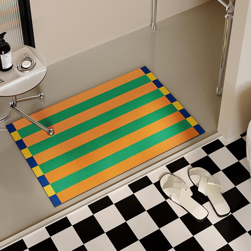 

Диатомовый коврик для пола, бытовой, моющийся водой, противоскользящий коврик для ванной комнаты, простой, воздушный, коврик для двери ванной комнаты, впитывающий 50 * 80cm