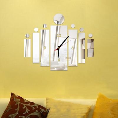 Rectangular Wall Clock Mirror Sticker Decal Art Stylish Home Living Room Decor