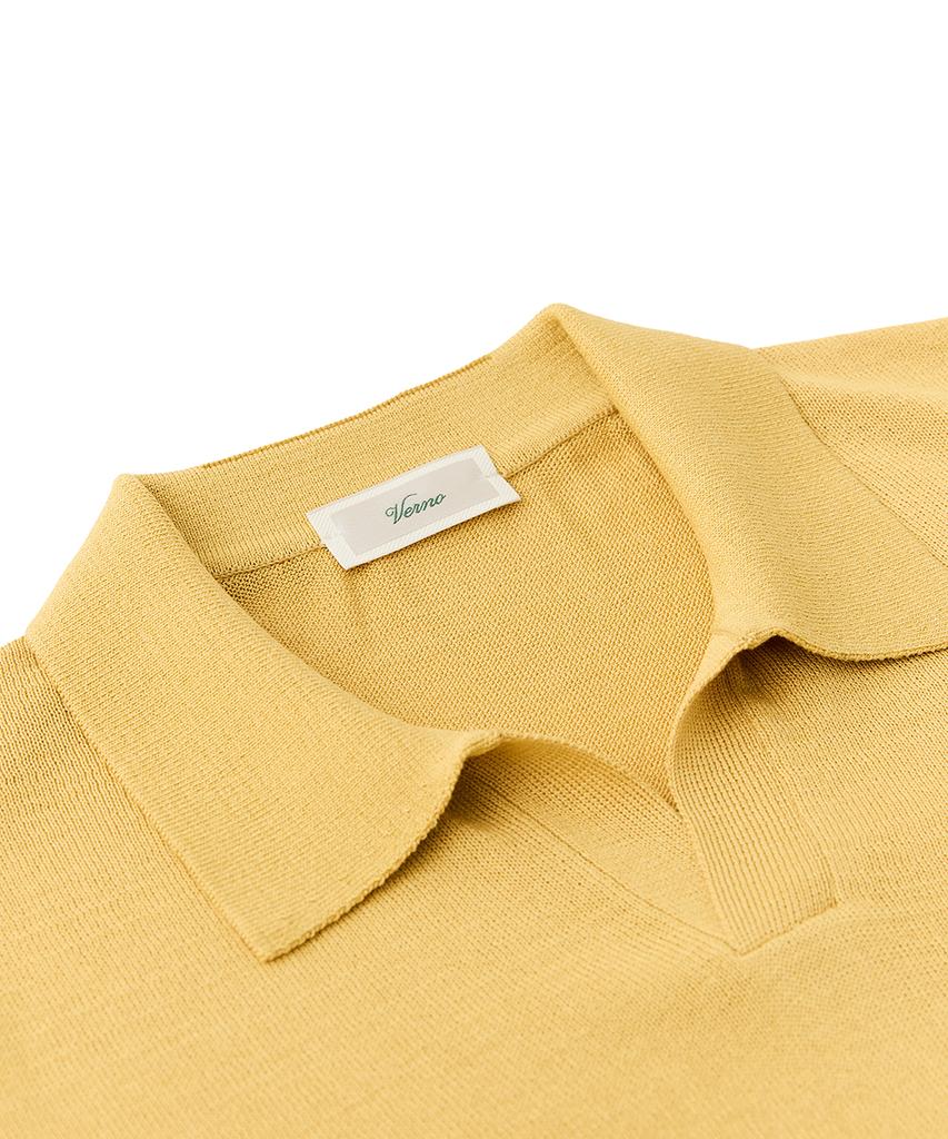 VERNO 26Ssll Open Collar Knit Yellow