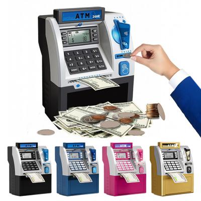 Kartlı Çocuk ATM Kumbara Oyuncak Elektronik Nakit Bozuk Para Biriktirme Bankası Eğitici