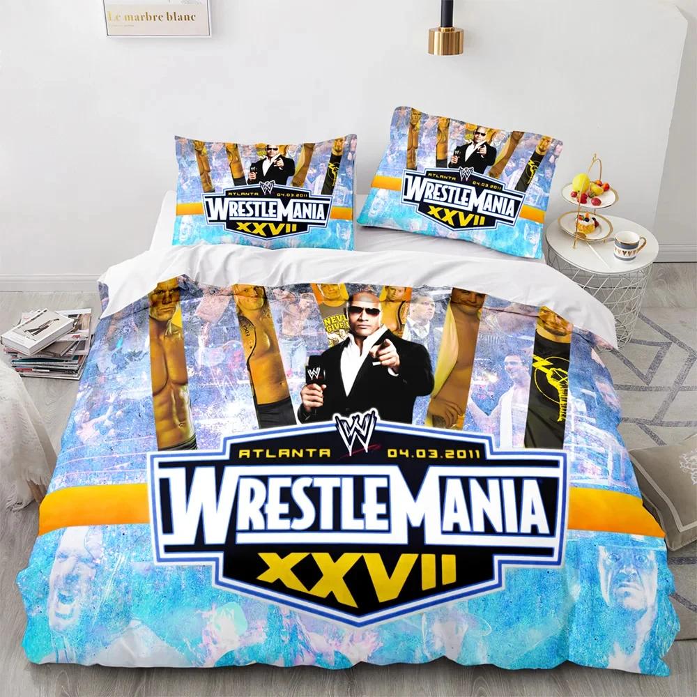 2025 WWE RAW Enkel Dubbel Brottning Sängkläder Set Queen King Size Påslakan för Pojkrum 3D-tryck Täcktäcke Örngott