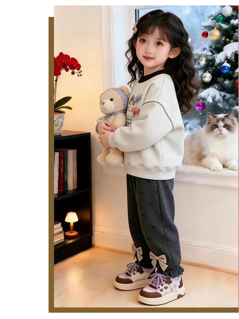 2026 Spring/Autumn Girls' Stylish Low-Top Skate Shoes – Cute, Soft Sole Casual Footwear for Little Girls