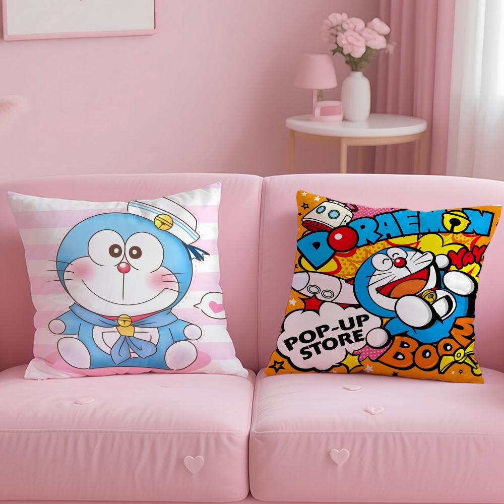 Cartoon D-Doraemona Cushion Cover Comfortable Reversible Pillow Cover Ideal For Car Sofa Bedroom & Beyond