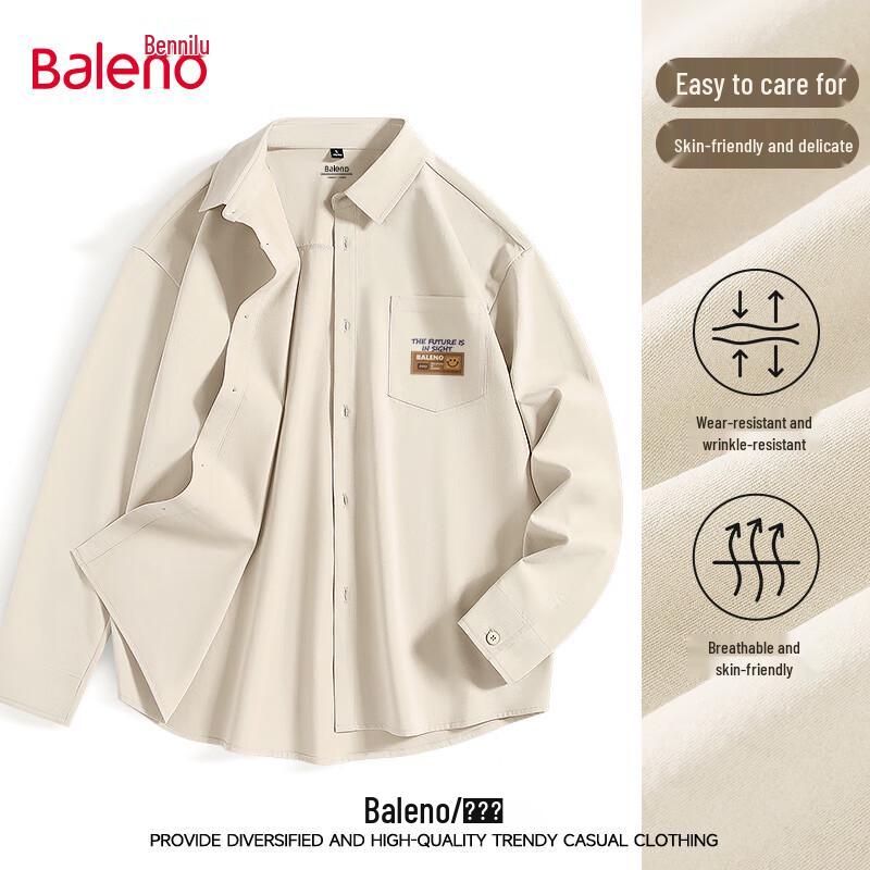 Baleno Unisex Loose Fit Sand-Washed Long-Sleeve Shirt 3XL