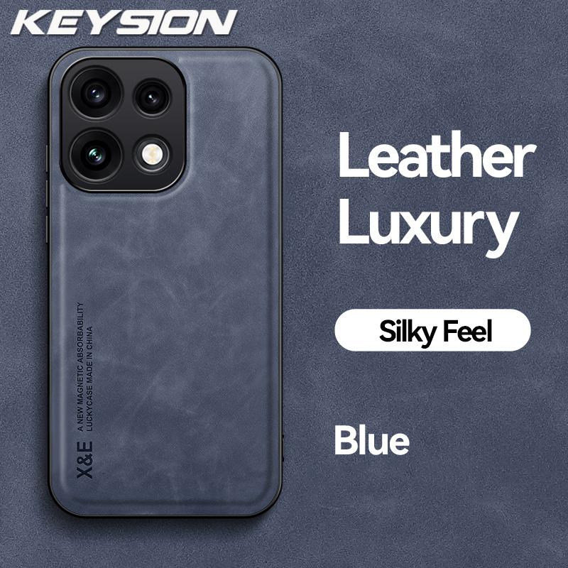 KEYSION Luxury Retro PU Leather Phone Case for OPPO Reno16 Pro 5G Silicone+PC Shockproof Phone Cover for OPPO Reno16 F 16 FS 5G