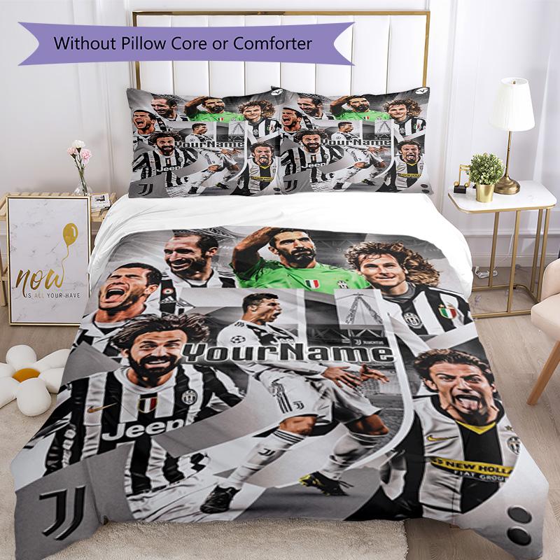 Juventus Customize Your Name Bedding Set Breathable Duvet Cover with Pillowcases Home Decoration Birthday Gift