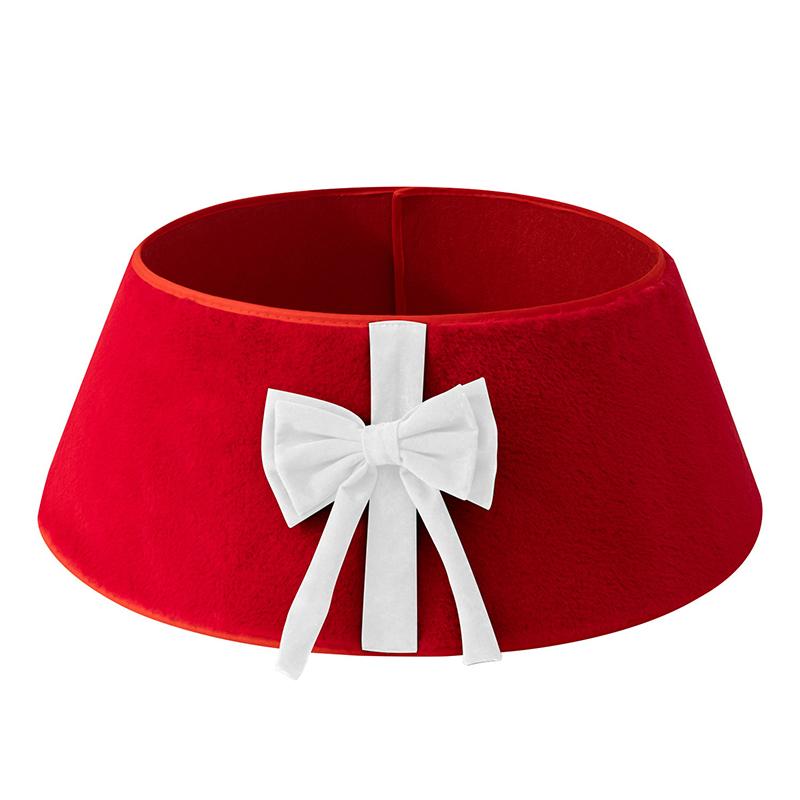 1PC Red Green White For Artificial Trees Tree Stand Base Holiday Plush Cloth Home Decor Bow Christmas Tree Collar Festival