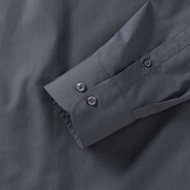 Russell Collection Mens Long Sleeve Poly-Cotton Easy Care Tailored Poplin Shirt