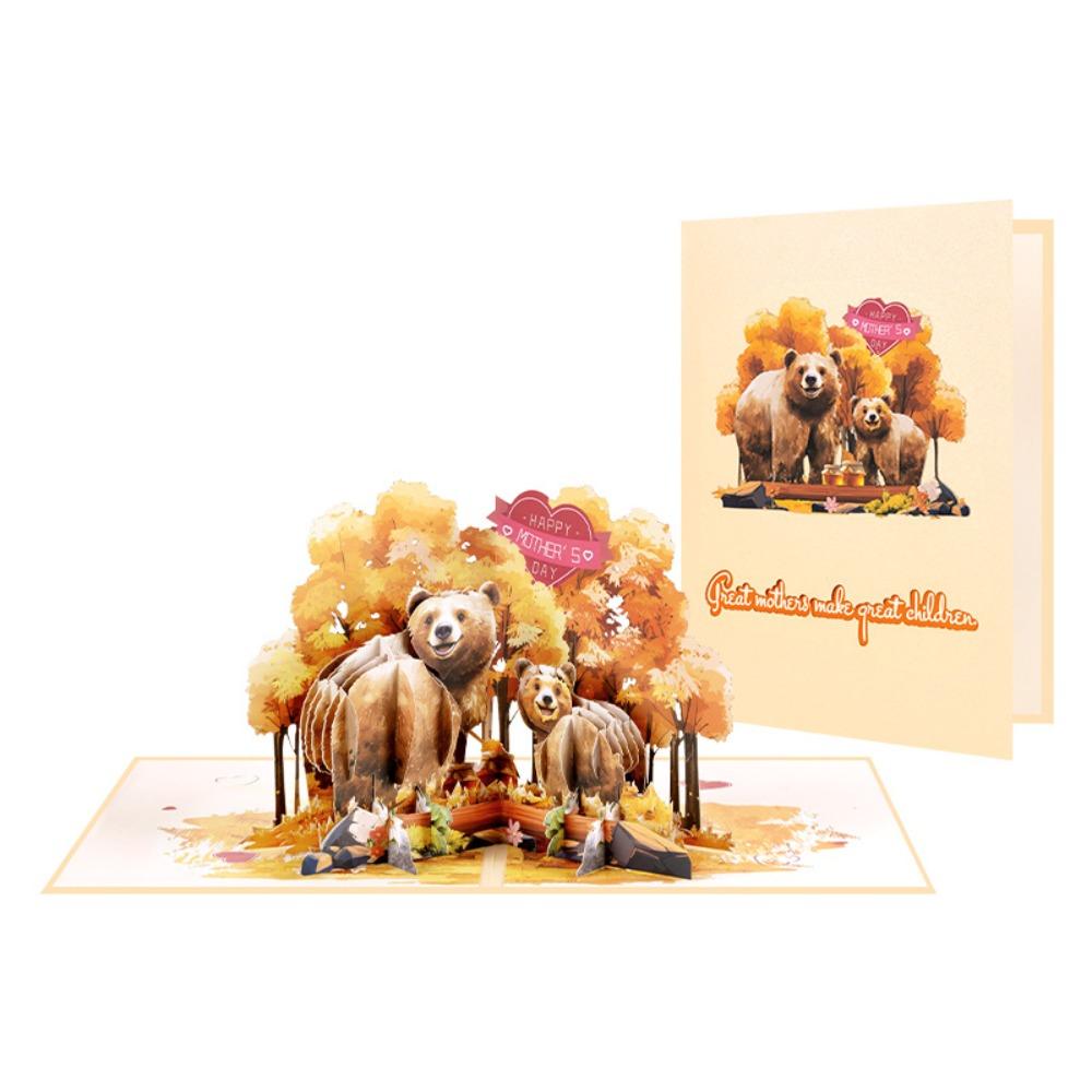 Beautiful Mother's Day Cards Writable Card 3D Pop-Up Design Holiday Greeting Card Thank-You Blessing Flowers Design