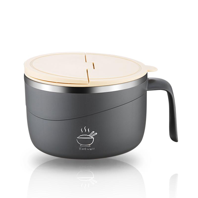 Ланч-бокс большой емкости 1200 мл - прочная миска из нержавеющей стали 304 для лапши быстрого приготовления с крышкой для общежития кемпинга офиса 1 1200ml 1 1990₽