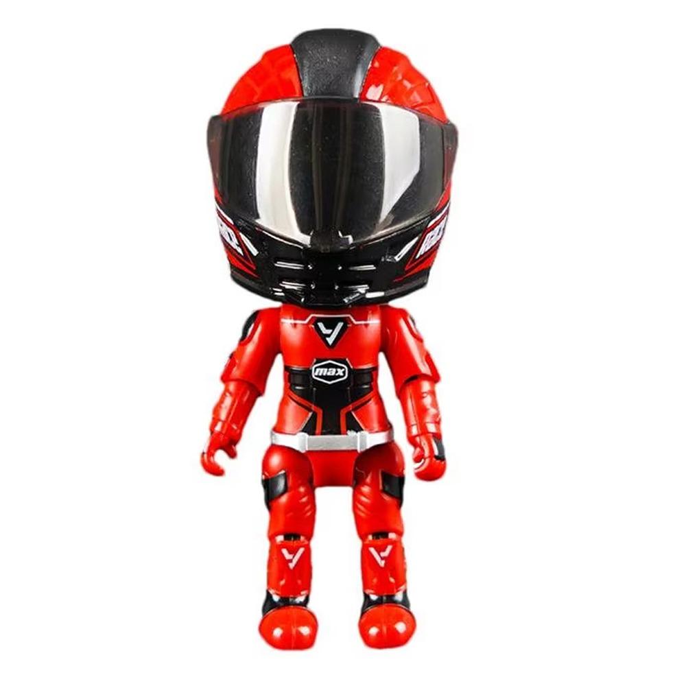 Movable Limbs Simulated Motorcycle Rider Doll Deformation Helmet Movable Figurine Model  Auto Decor