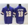 Mens NFL Minnesota Vikings 18 Jefferson 9 McCarthy White Purple Embroidered Football Jersey Sportswear