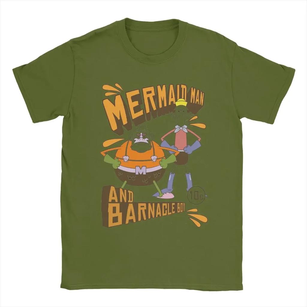 SpongebobedMan And Barnacle Boy T Shirt 100% Cotton Clothing Hipster Short Sleeve Crewneck Tees Classic T-Shirt