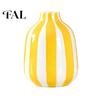 Luxury Desktop Decoration for Conference Room Striped Ceramic Vase, Modern Decorative Minimalist Flower Holder Stylish Decor Wedding Venue Living